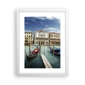 Poster in cornice bianca - Palazzi nel blu - 30x40 cm