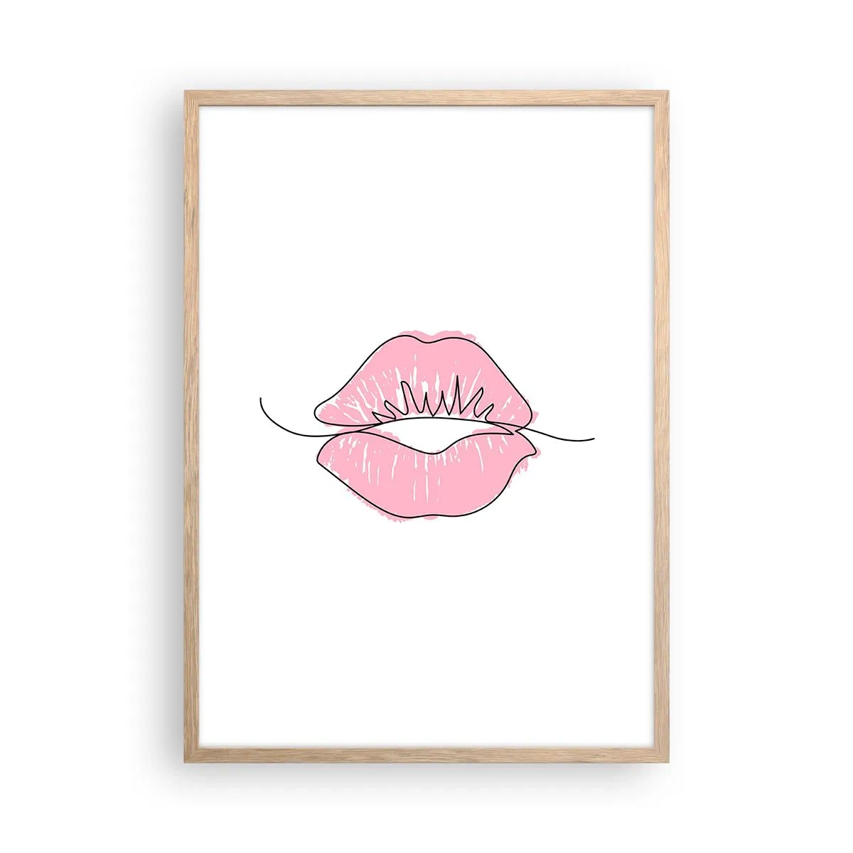 Poster in cornice rovere chiaro - Pronti al bacio? - 50x70 cm