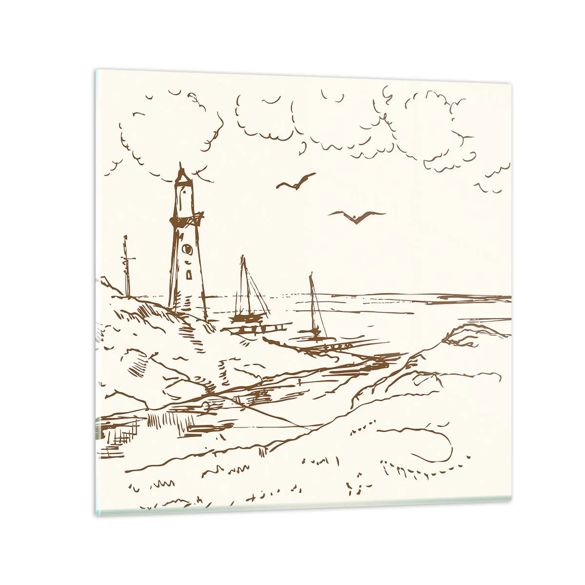 Quadro su vetro - Schizzo dei ricordi d'estate - 70x70 cm