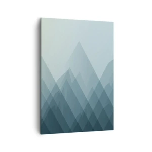 Quadro su tela - Stampe su Tela - Grafica minimalista di montagna nei toni del blu - 50x70cm - Grande, più grande, massima - Decorazione murale moderna per soggiorno e camera da letto ARTTOR