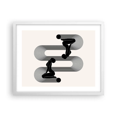 Poster in cornice bianca - Simmetria sensuale - 50x40 cm