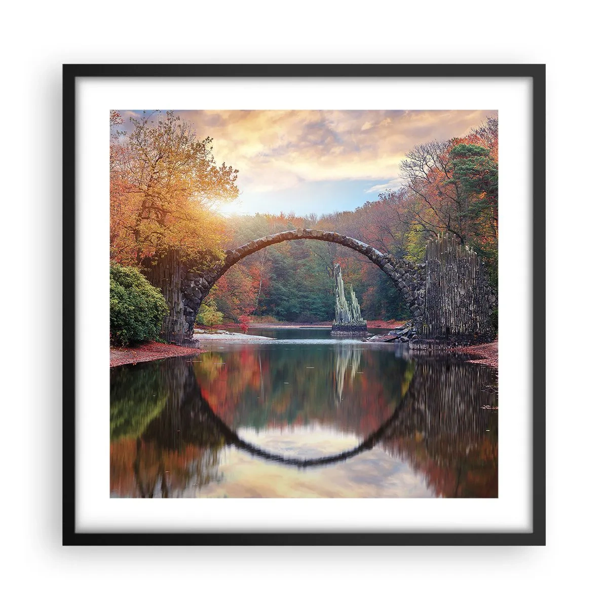 Poster in cornice nera - Dall'altro lato dello specchio - 50x50 cm