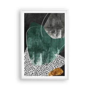 Poster in cornice bianca - Astrazione colorata con petalo d'oro - 61x91 cm