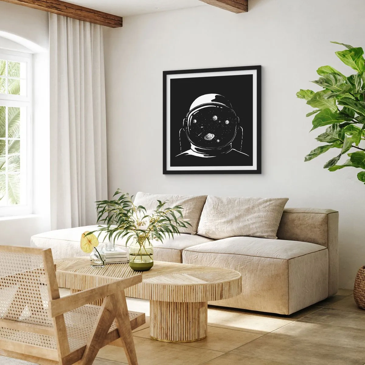 Poster in cornice nera - Panorama niente male - 60x60 cm