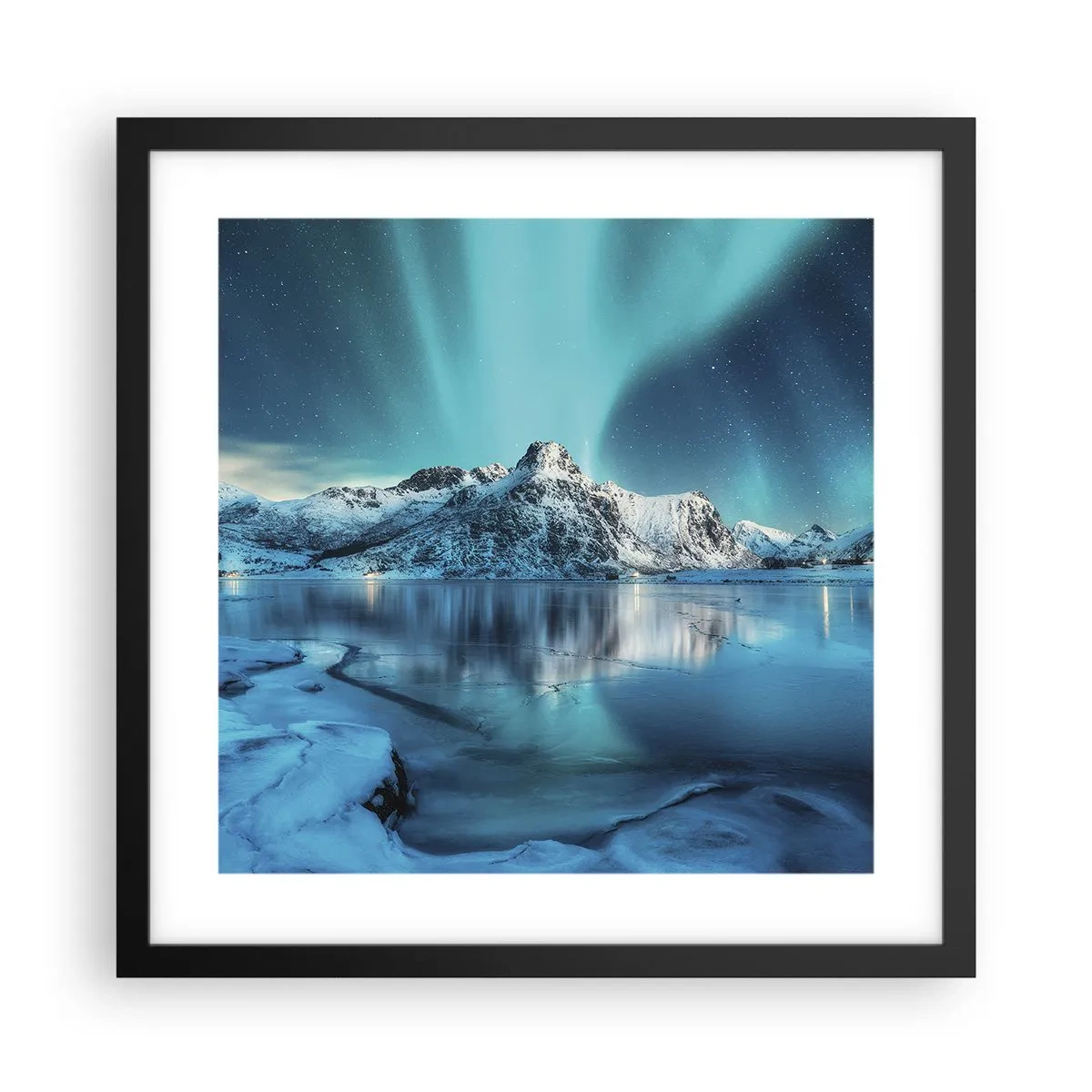 Poster in cornice nera - Notte di luce - 40x40 cm