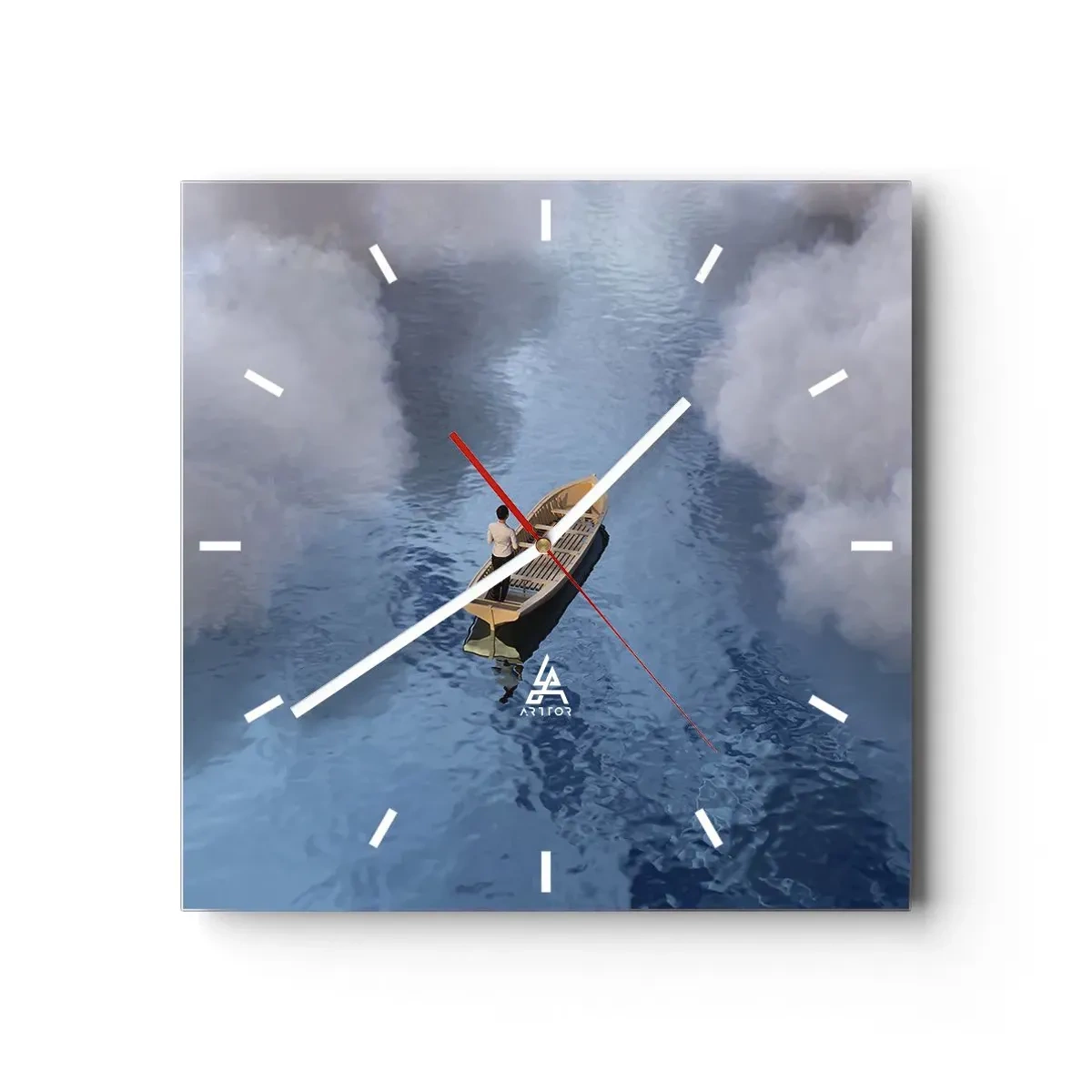 Orologio da parete - Orologio in Vetro - Vita - viaggio - incertezza - 40x40 cm