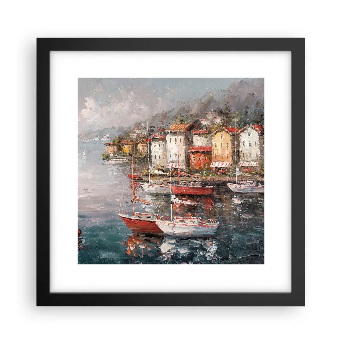 Poster in cornice nera - Molo romantico - 30x30 cm