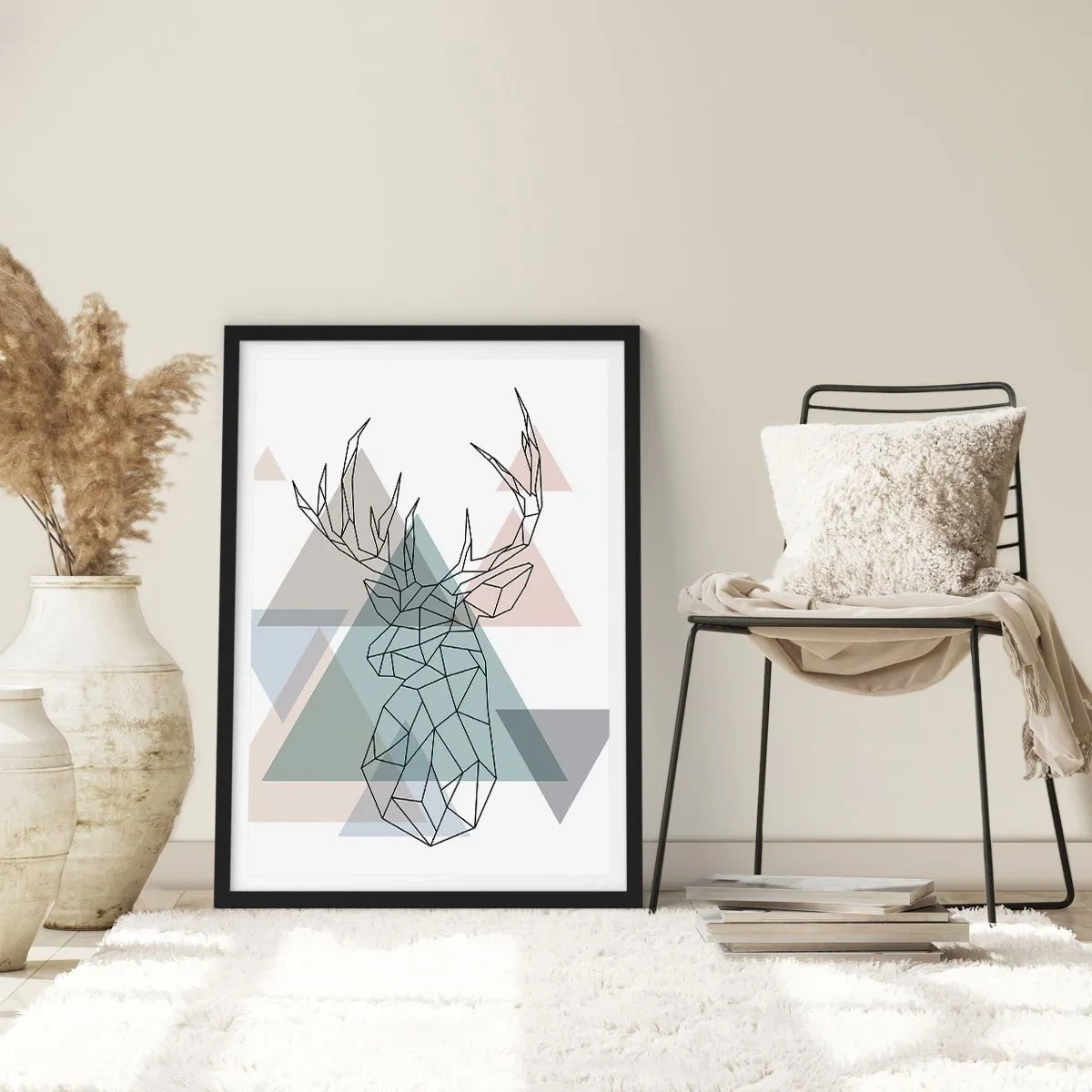 Poster in cornice nera - Nel bosco geometrico - 61x91 cm