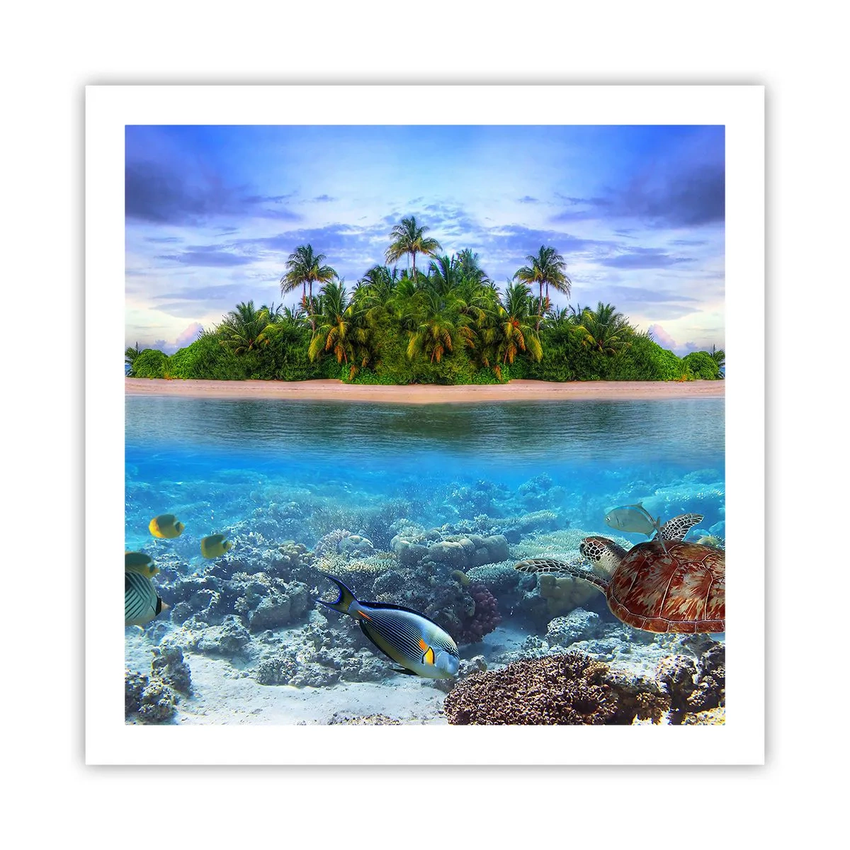 Poster - L'isola del paradiso dà il benvenuto - 60x60 cm
