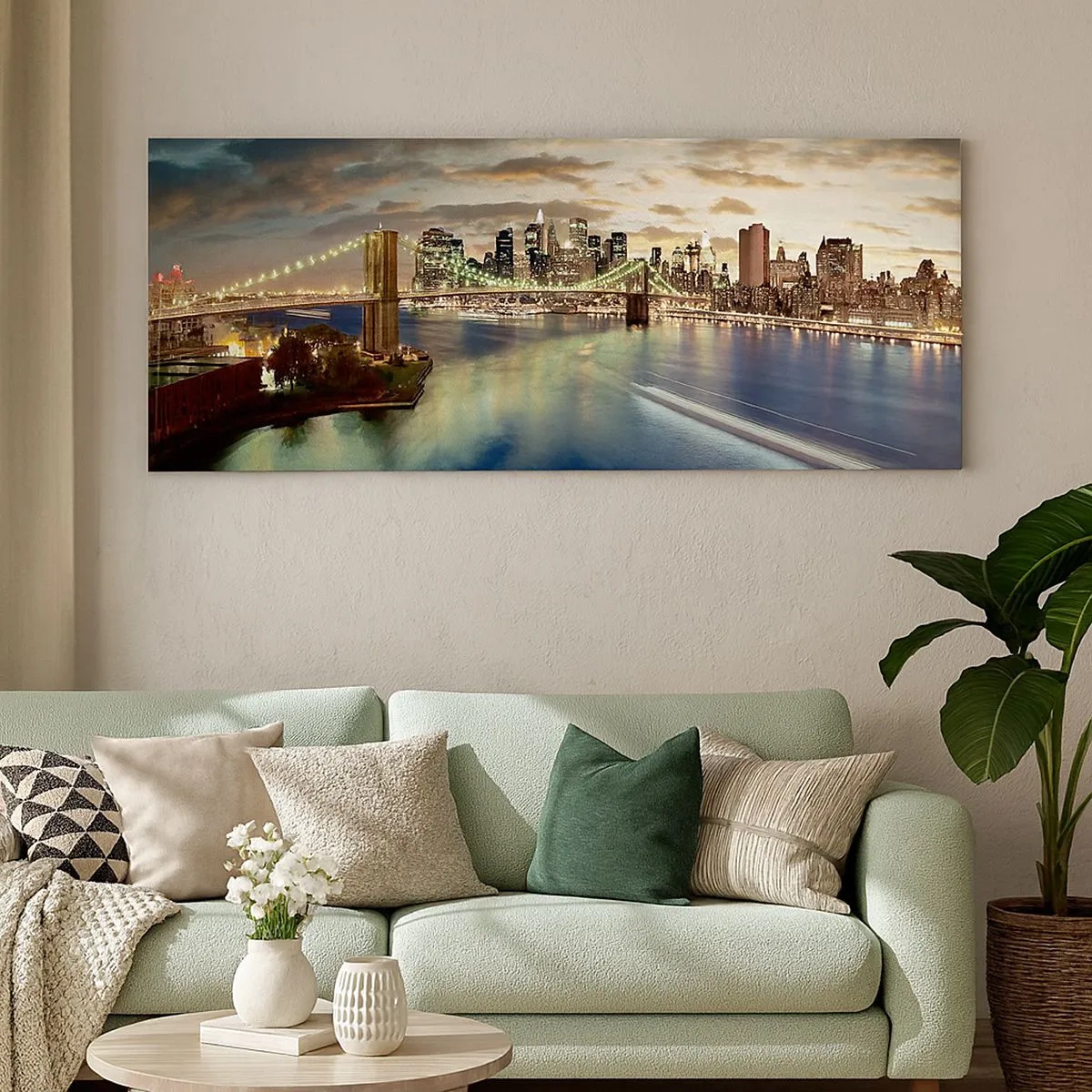 Quadro su tela - Stampe su Tela - Il cielo luminoso sopra Manhattan - 100x40 cm