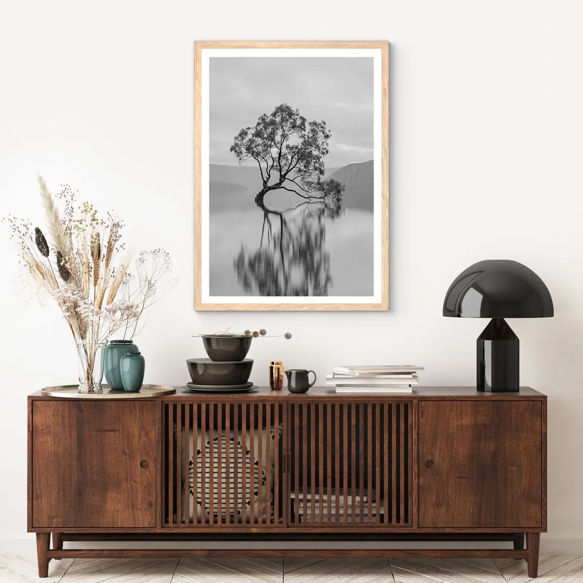 Poster in cornice rovere chiaro - C'è un paese così - 70x100 cm