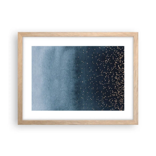 Poster in cornice rovere chiaro - Composizione: fasi blu - 40x30 cm