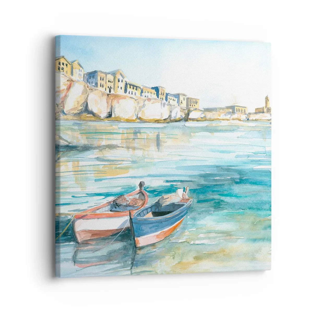 Quadro su tela - Stampe su Tela - Paesaggio in azzurro - 30x30 cm