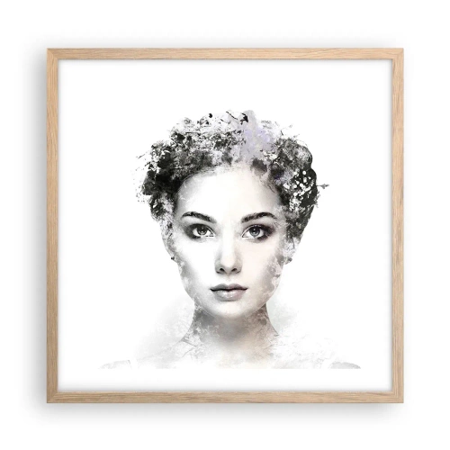 Poster in cornice rovere chiaro - Ritratto estremamente alla moda - 50x50 cm