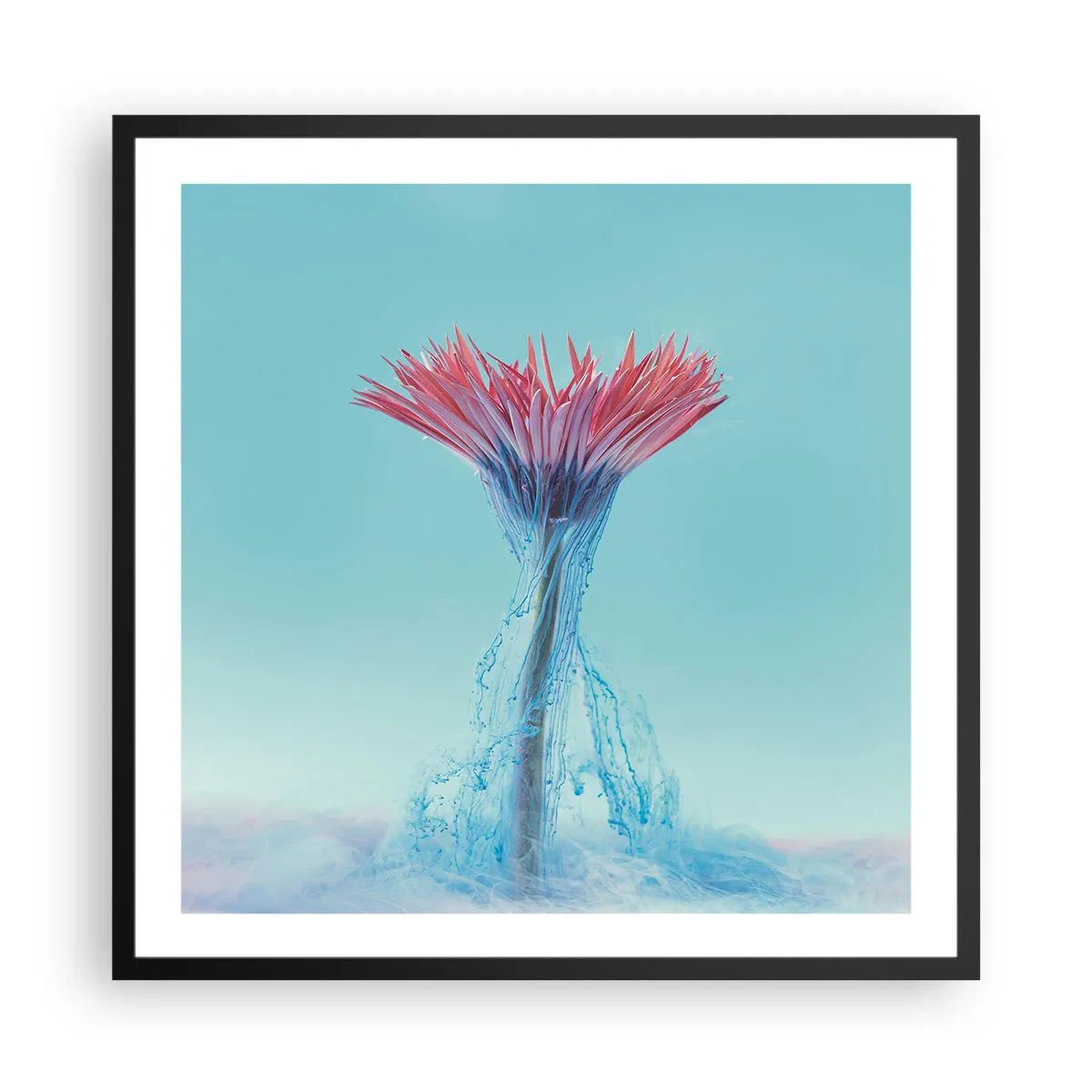 Poster in cornice nera - L'abbraccio che ravviva - 60x60 cm