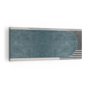 Quadro su tela - Stampe su Tela - Astrazione geometrica nei toni del grigio e del verde - 120x50cm - Composizione orizzontale  - Decorazione murale moderna per soggiorno e camera da letto ARTTOR