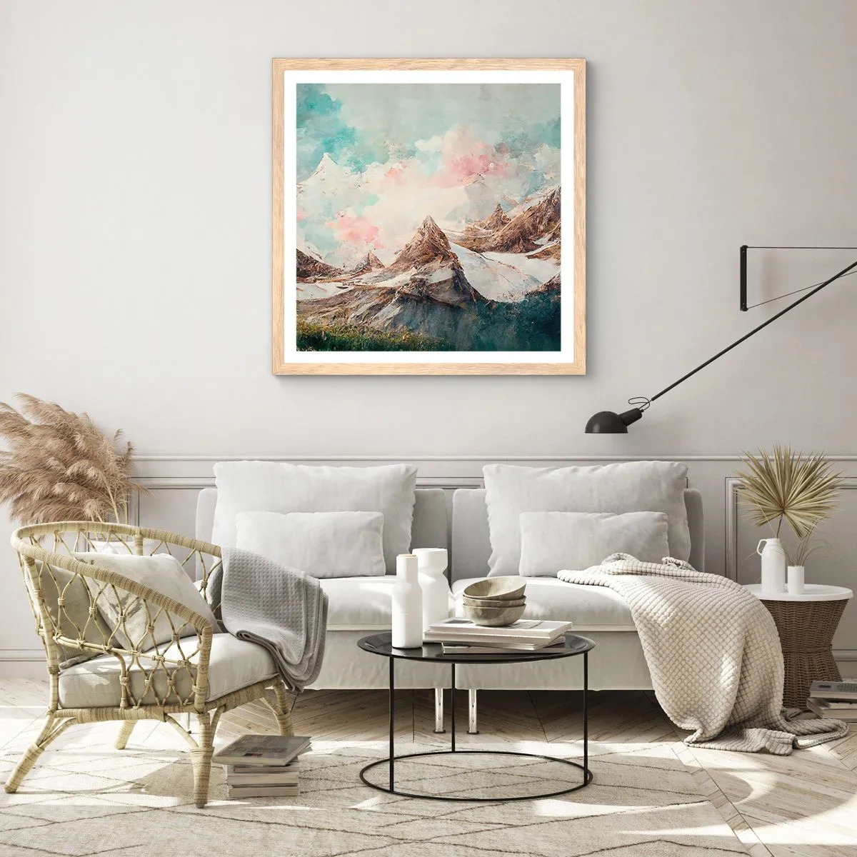 Poster in cornice rovere chiaro - Lame di roccia - 30x30 cm