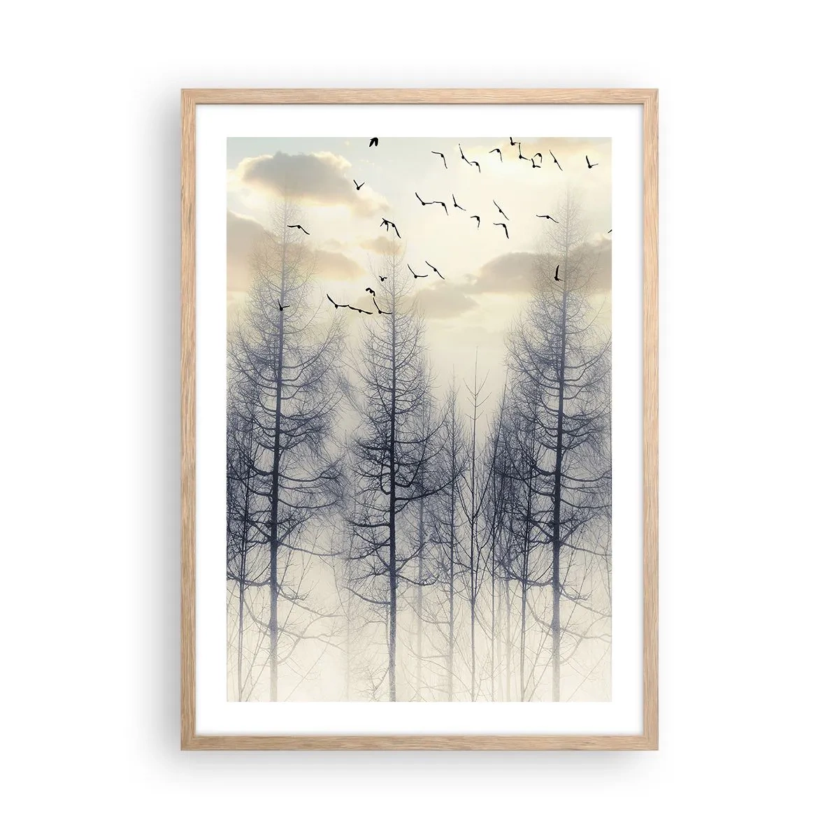 Poster in cornice rovere chiaro - Lo spirito della foresta - 50x70 cm