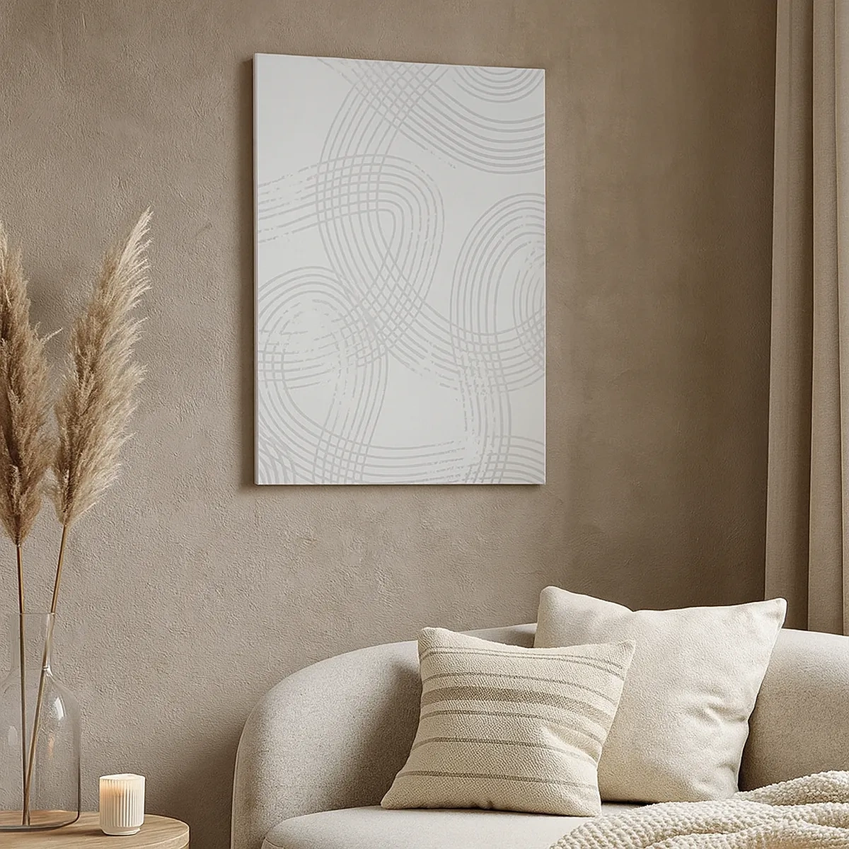 Quadro su tela - Stampe su Tela - Un motivo sottile con linee intrecciate in tonalità chiare - 50x70cm - Non vi è una via diritta - Decorazione murale moderna per soggiorno e camera da letto ARTTOR