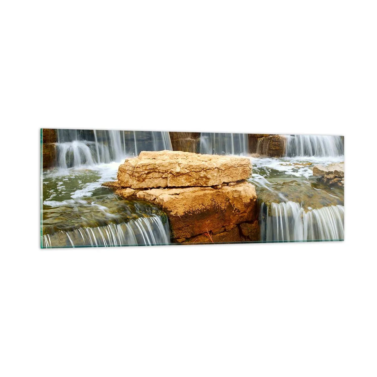 Quadro su vetro - La scala verso il cielo - 90x30 cm