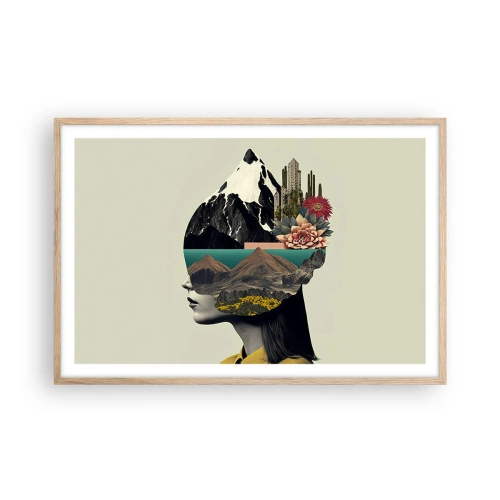 Poster in cornice rovere chiaro - La donna è sempre un mistero - 91x61 cm