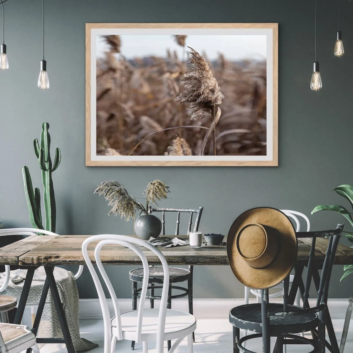 Poster in cornice rovere chiaro - è tempo di volare col vento - 50x40 cm