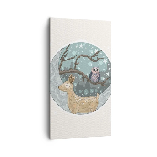 Quadro su tela - Stampe su Tela - Notte fiabesca nel bosco - 45x80 cm