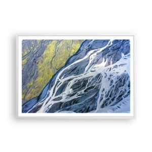 Poster in cornice bianca - Le pitture rupestri della natura - 100x70 cm