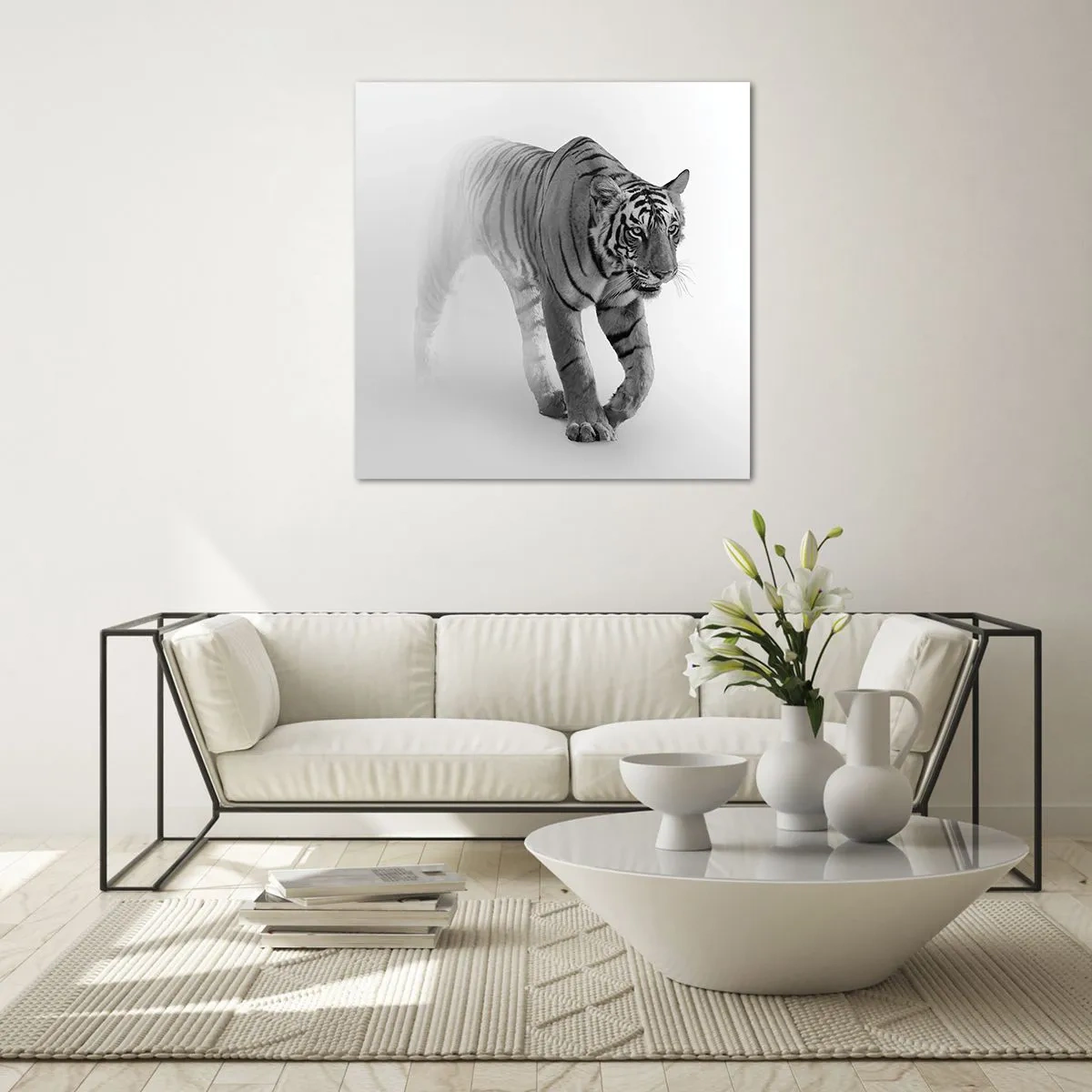 Quadro su vetro - Incantato nella nebbia - 50x50 cm