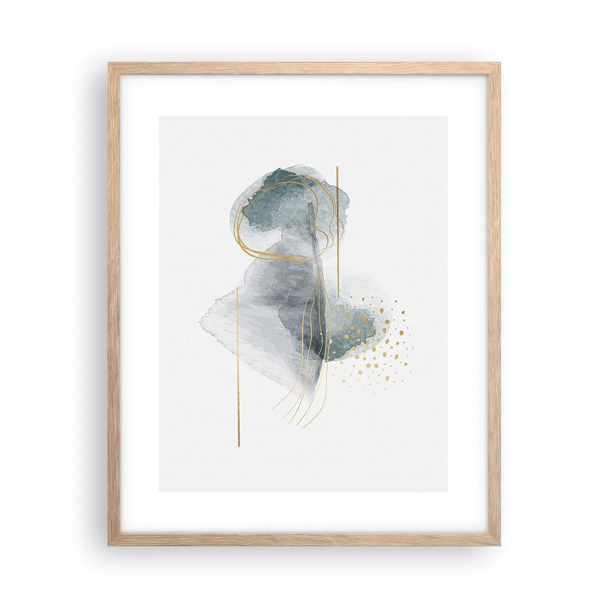 Poster in cornice rovere chiaro - Sui legami del grigio e dell'oro - 40x50 cm