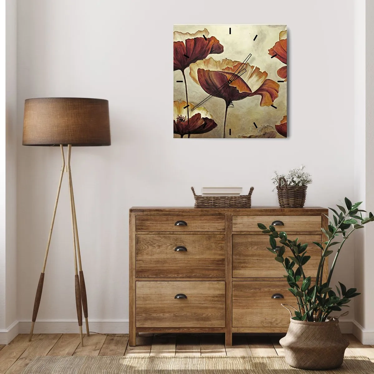 Orologio da parete - Orologio in Vetro - Nei prati e nei campi - 30x30 cm