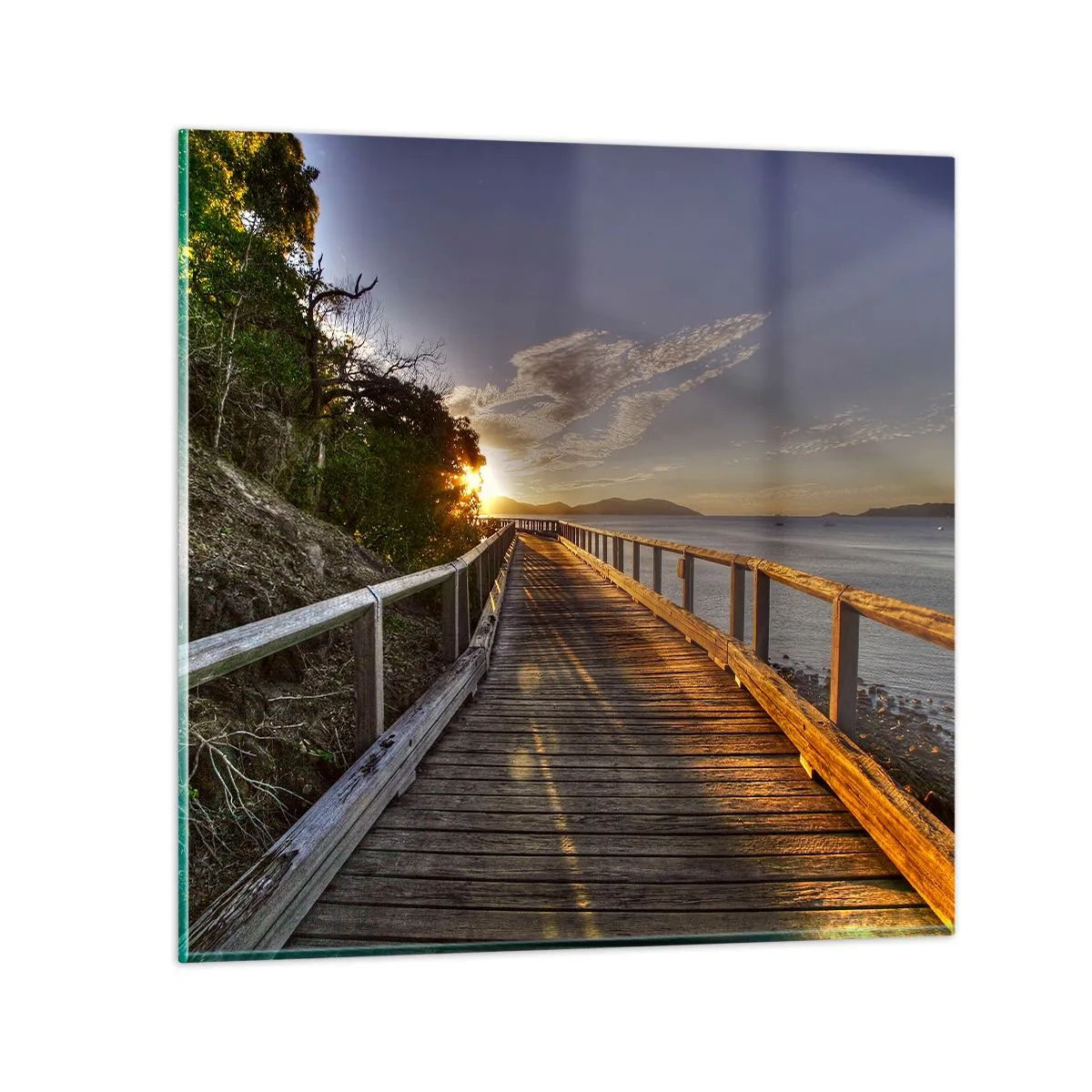 Quadro su vetro - Incamminarsi sempre verso il sole - 50x50 cm