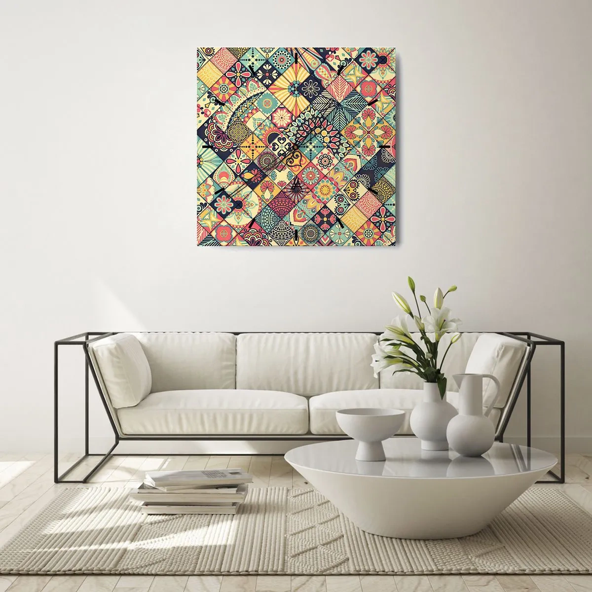 Orologio da parete - Orologio in Vetro - L'atmosfera del Marocco - 40x40 cm