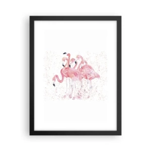 Poster in cornice nera - Gruppo in rosa - 30x40 cm