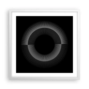 Poster in cornice bianca - Sole nero - 50x50 cm