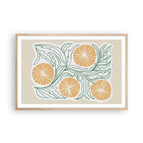 Poster in cornice rovere chiaro - Etnicamente con una nota di astrazione - 91x61 cm