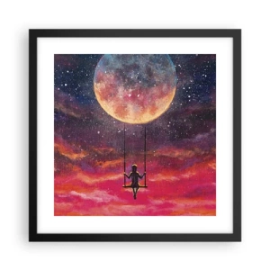 Poster in cornice nera - Con la testa tra le nuvole - 40x40 cm