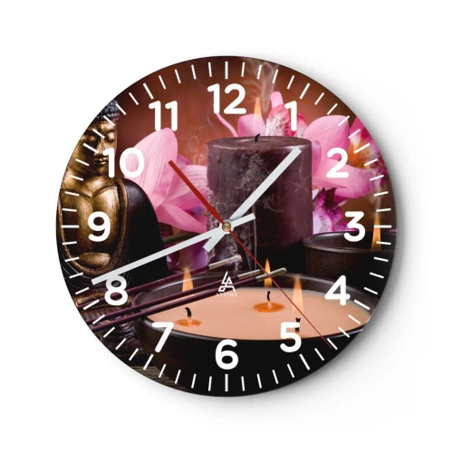 Orologio da parete - Orologio in Vetro - Purificare la mente, calmare il corpo - 30x30 cm
