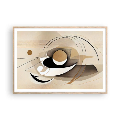 Poster in cornice rovere chiaro - Composizione: l'essenza delle cose - 100x70 cm