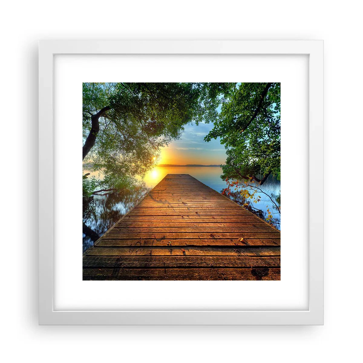 Poster in cornice bianca - Non avere fretta, siediti - 30x30 cm