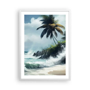 Poster in cornice bianca - Sulla riva tropicale - 50x70 cm
