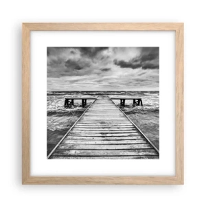 Poster in cornice rovere chiaro - Aspetto che il vento le scacci via... - 30x30 cm