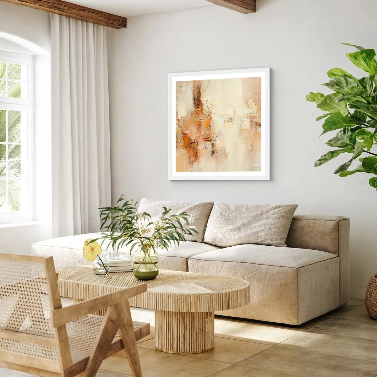 Poster in cornice bianca - L'anima dell'ambra - 30x30 cm