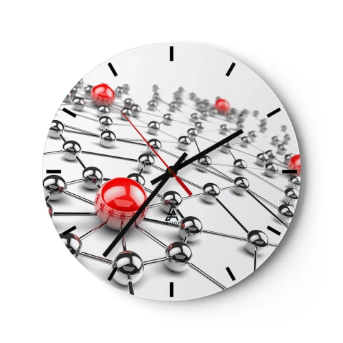 Orologio da parete - Orologio in Vetro - Rete argentea - 40x40 cm