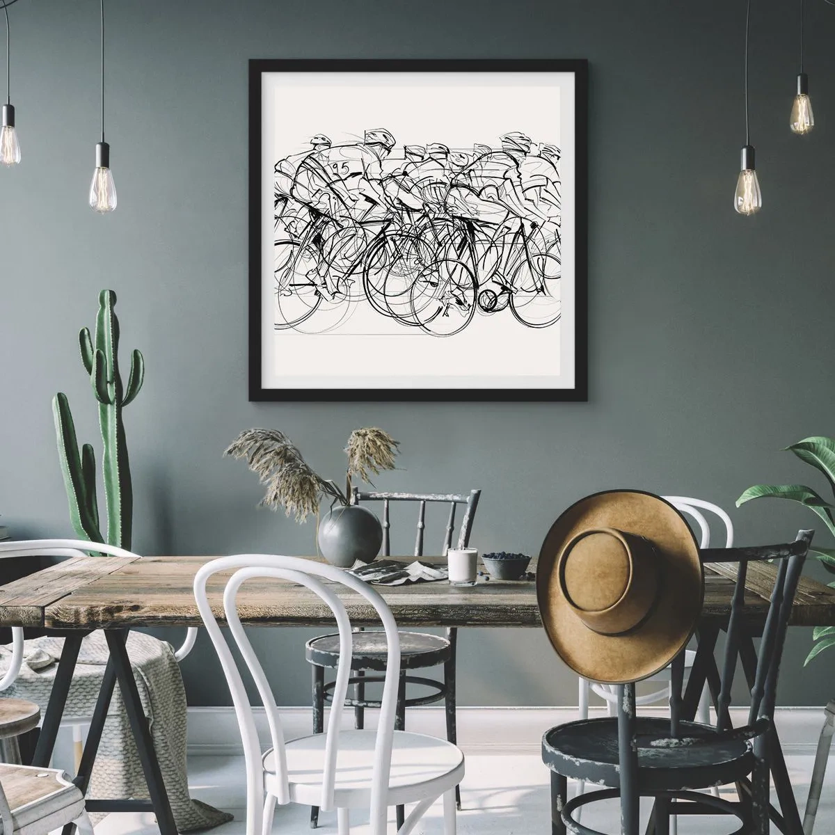 Poster in cornice nera - Insieme - 40x40 cm