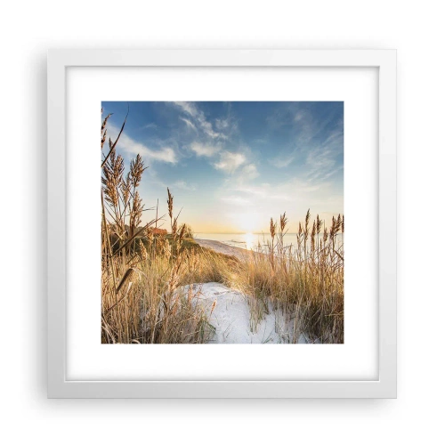 Poster in cornice bianca - Spiaggia del nord - 30x30 cm