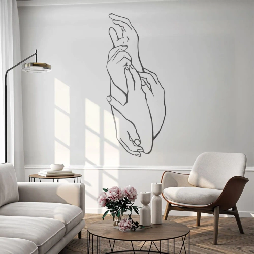 Fotomurali Autoadesivo Deluxe Sticker - Il tocco buono - Mani, Linea, Minimalismo - 400x280 cm
