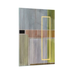 Quadro su vetro - Composizione geometrica in colori pastello con rettangoli - 80x120cm - Semplice e tranquillo - Decorazione murale moderna per soggiorno e camera da letto ARTTOR