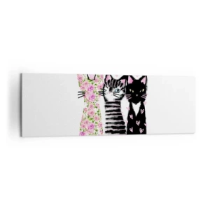 Quadro su tela - Stampe su Tela - Tre gatti con vari motivi artistici - 160x50cm - C'erano una volta tre gattini - Decorazione murale moderna per soggiorno e camera da letto ARTTOR