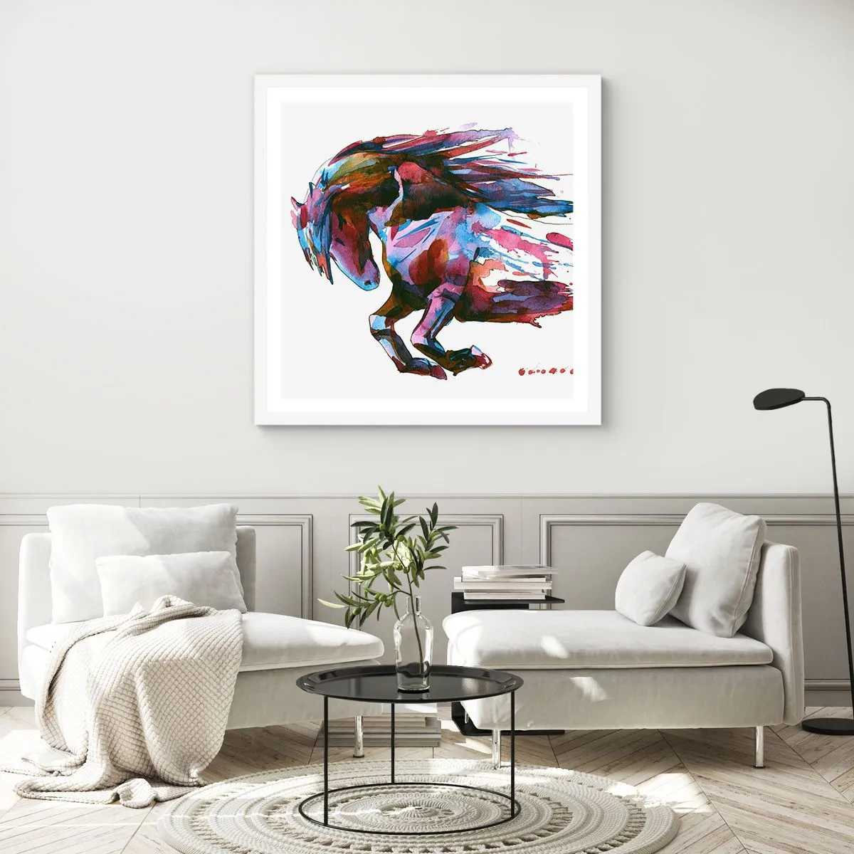Poster in cornice bianca - In estasi - 40x40 cm